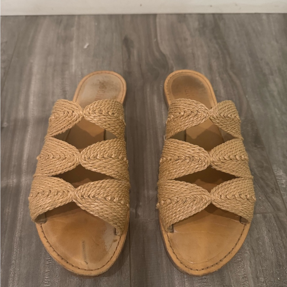 Women's Braided Slide Sandals - Beige